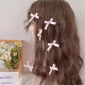 Colors Silk Ribbon Bowknot Hair Clip Fashion Sweet Ballet Cute Girl Barrettes Colorful Lace Women Bobby Pin INS Y2K Accessories