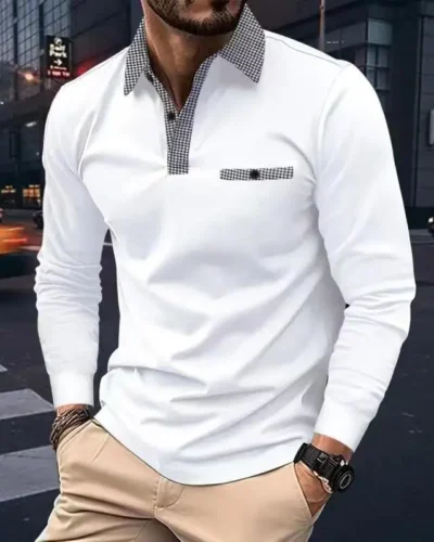 Spring Autumn Men Polo shirt Casual Sports Shirt Men Pure Color Long Seeved Polo Shirt S-3XL Men T-Shirt Fashion Breathable Top