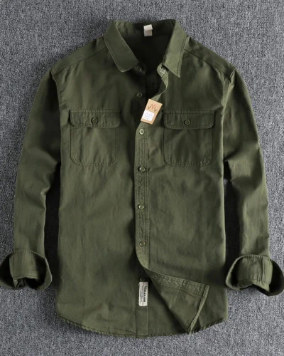 Multi-colored Retro Stripe Cotton Shirt Men's Long Sleeve Spring Autumn New Fashion Daily Dressed Up Workwear Shirt
