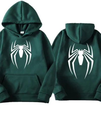 2024 New Men's Hoodie Street Fashion Spider Print Sweatshirt Fleece Ladies Casual Funny Loose Hoodie spiderman Men's clothing