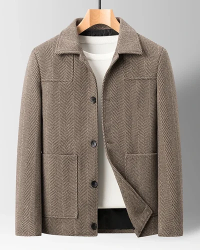 Classic Mens Office Dress Jackets Quality Casual Business Lapel Windbreak Coats Top Autumn Winter Blended Wool Jacket Streetwear