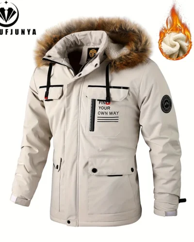 New Winter Men Outwear Fleece Warm Removable Hooded Hiking Jacket Men Outdoor Windproof Casual Fashion Jacket Coat Male Clothing