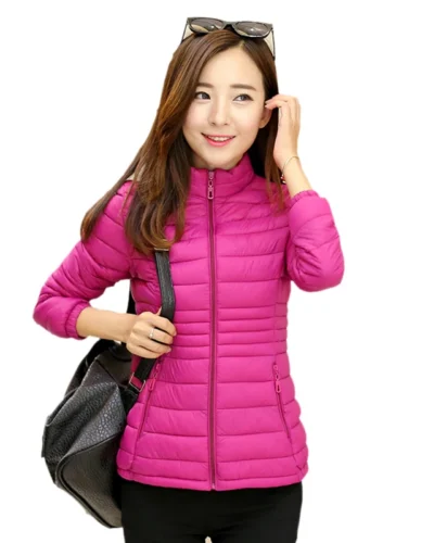 Down Jacket Winter Coat Women Parkas New 2017 Fashion Plus Size  Cotton Padded Coat Stand Collar Thin Women Warm Jacket  TB7702