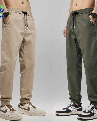 High Quality 98%Cotton Men's Casual Pants Man Thin Drawstring Elastic Waist Korean Khaki Sweatpants Jogging Harem Trousers Male