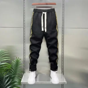 Autumn Men's Coffee Joggers Tactical Pants High Street Sports Trousers 9-Minute Sweatpants Fashionable Men's Clothing 2024