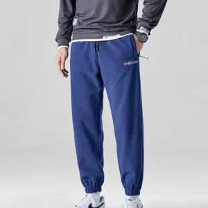 New Polar Fleece Men's Pants Drawstring Winter Sweatpants Male Warm Sport Trouser Casual Brushed Sherpa Cuffed Jogger Outdoor