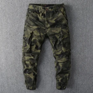 Mens Fashion Sports Hiking Cargo Pants Camouflage Overalls Joggers Sweatpants Casual Tapered Track Pants Men's Loose Trousers