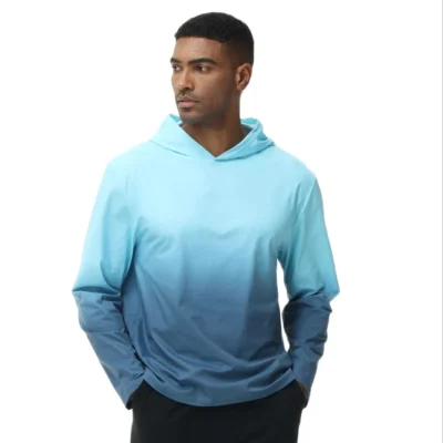 Men's Summer Hoodie Long Sleeve UPF 50+ Rash Guard Hoodie Tracksuit Running Jogger Shirt Athletic Hoodie Fishing Hiking Shirts