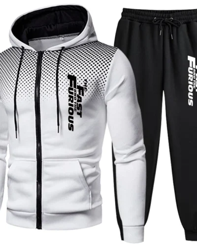 Men's Tracksuit Jogging Zip Up Hoodies Daily Quality Sweatshirts Men Long Sleeve Sports Coat Casual Sweatpants Fashion Hot Sales