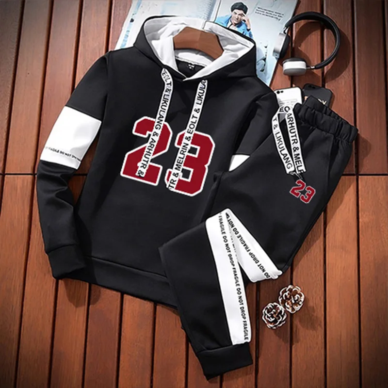Sports Daily Hot Sale Casual Men's Tracksuit Hooded Long Sleeves Single Piece Sweatshirts And Sweatpants Comfort Outdoor Jogging