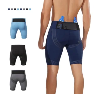 S-2XL Men Smart Compression Running Tights High Waist Quick Dry Running Fitness Shorts with Mesh Back Pocket