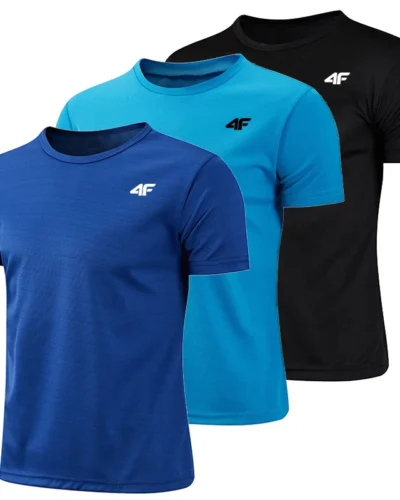 3 Pcs Men's T-shirt Printing Hot Sales Short Sleeve Jogging Casual Quick Drying Clothing Lightweight Men T-shirt Cool in Summer