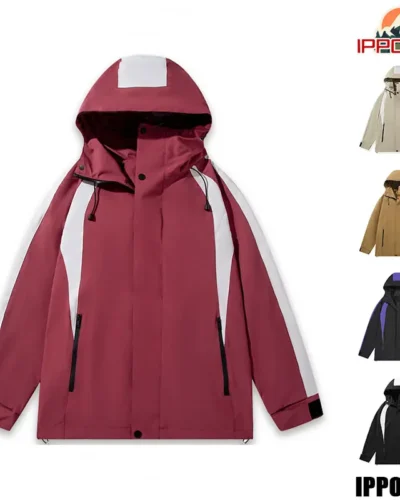 Men Contrast Color Hiking Jackets Outdoor Sports Mountaineering Coats Woman Waterproof Camping Jackets Breathable Travel Jacket