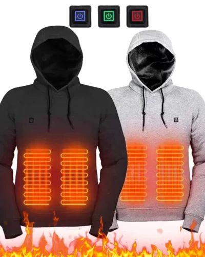 5 Heating Zones Heated Jacket Men Women Vintage Gothic Cozy USB Rechargeable Long Sleeve Streetwear Loose Coats Soft 3 Levels