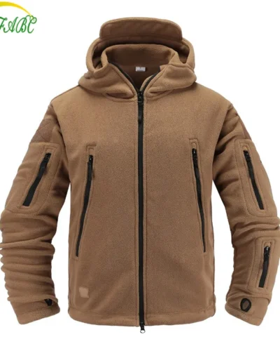 New Outdoor Fleece Softshell Jacket Military Tactical Man Polartec Thermal Polar Hooded Outerwear Coat Army Clothes