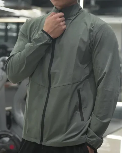 New Men Fitness Running Jacket Spring and Autumn Gym Outerwear Loose Casual Jogging Outdoor Stand-up Collar Tracksuit Sportswear
