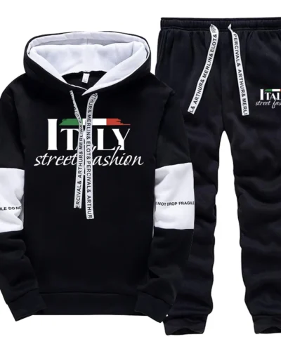 2025 Hot Sale Men's Tracksuit Hoodies and Sweatpants Fashion Italy Printed Pullover Streetwear Urban Trend Casual Sporty Wear