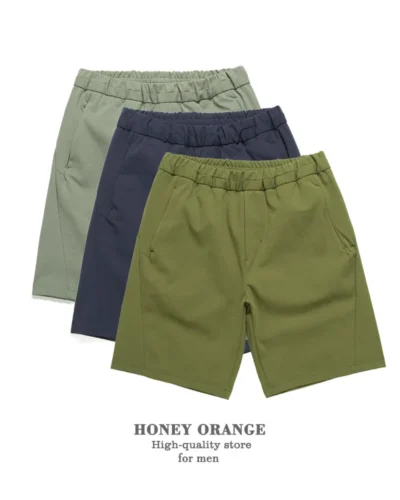 2025New Casual Elastic waist Running Basketball Men's shorts Summer High Quality Knit Solid color Sneakers shorts male