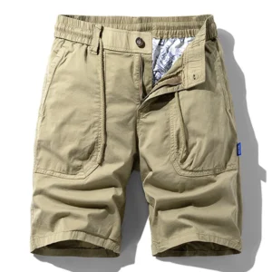 Men Summer New Cotton Cargo Shorts Men Solid Casual Tactical Jogger Shorts Pants Men's Outwear Breathable Bermuda Shorts Male