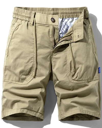 Men Summer New Cotton Cargo Shorts Men Solid Casual Tactical Jogger Shorts Pants Men's Outwear Breathable Bermuda Shorts Male