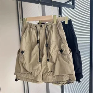 Summer Vintage Bermuda Cargo Shorts For Men Gym Multi-pocket Sports Short Pants Casual Breathable Y2K Streetwear Shorts