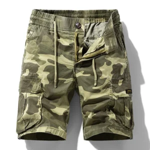 Summer Men Camouflage Cotton Cargo Shorts Men's Fashion Multi-pocket Casual Shorts Pants Outwear Breathable Joggers Shorts Male