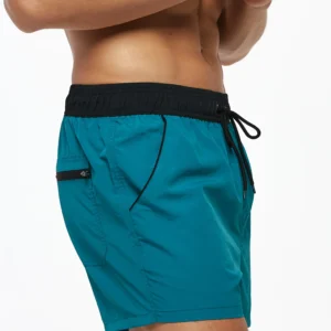 Men Summer Swim Shorts Swimwear Trunks Swimsuits Quickly Dry Surf Beach Board Elastic Waist Swim Pants Surffing Shorts with Mesh