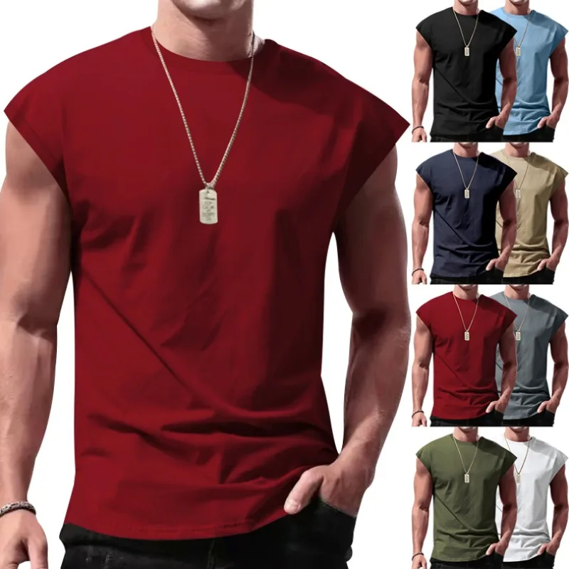 UETEEY Bodybuilding Sports Tank Tops Men Gyms Fitness Workout Sleeveless T Shirt Male Summer Loose Undershirt Running Man Vests