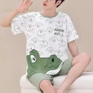 Summer 4XL Men Pyjamas Knited Pajamas Set Nightwear Big Boys Sleepwear Pyjamas Night Suits Pijamas Plus Size Homewear Wholesale