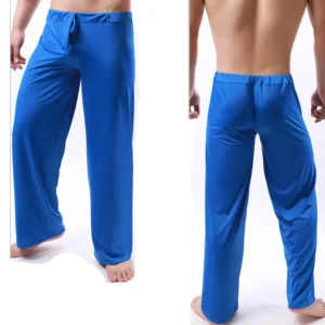Men's Ice Silk Pyjamas Pants Soft Sleeping Bottoms Nightwear Sleepwear Trousers Casual Loose Hombre Breathable Underwear
