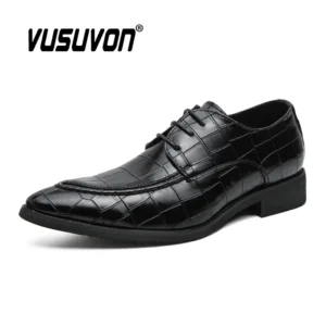 Men Derby Shoes Split Leather 38-46 Big Size Fashion Black Lace-up Oxford Flats Classic Business Formal Casual Loafers