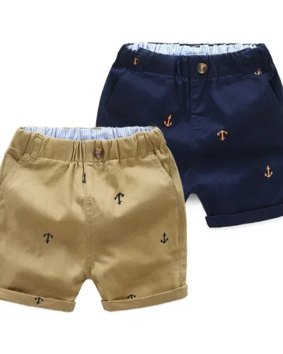 2-9 Years Children Shorts Toddler Kids Short Pant Summer Cotton Anchor Boys Beach Shorts  Leisure Capris  Baby Clothing  KF553