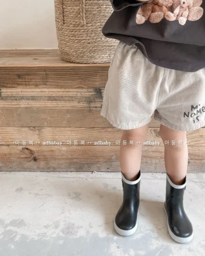 2025 New Fashion Letter Print Children Shorts Cotton Girls Casual Shorts Cute Baby Boys Beach Shorts Loose Kids Shorts Clothes