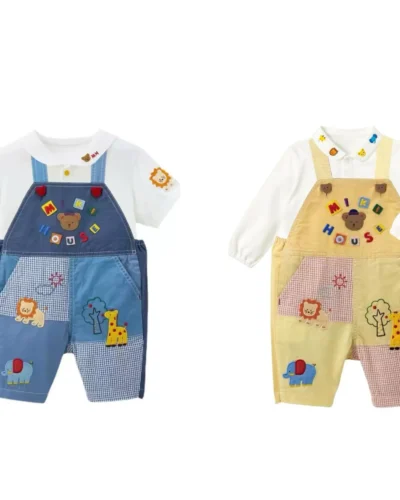 Kids Summer Shorts Overalls Capri  Boys Girls Summer Pants Bear Cartoon Rainbow Pant Kids Clothes Boy Baby Jumpsuit 80-120 Boys