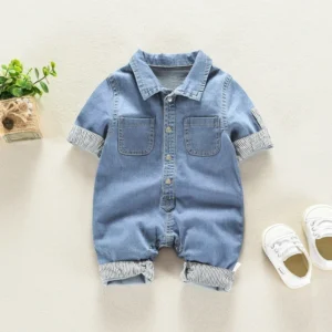 DIIMUU Baby Children Boys Clothing Toddler Overalls Denim Pants Fashion Kids Casual Jumpsuits Long Sleeve Trousers