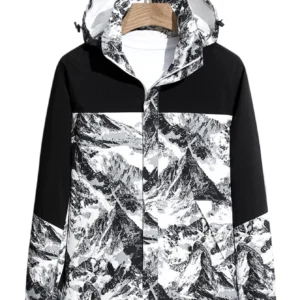 New Men's Hooded Jacket Lightweight Breathable Windproof Waterproof Outdoor Coat Multifunctional Hiking Trekking Travel Outerwe