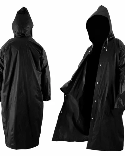 High Quality 1PC 145*68CM EVA Unisex Raincoat Thickened Waterproof Rain Coat Women Men Black Camping Waterproof Rainwear Suit