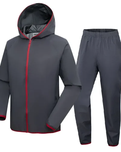 Outdoor Split Raincoats Grey Black Rain Jacket Pants Suit Waterproof Rain Coats Woman Men Motorcycle Raincoat Hiking Cycling
