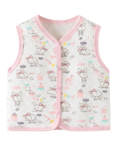Baby Vest Autumn and Winter Quilted Baby Vest Pure Cotton Warm Newborn Clothes for Boys and Girls