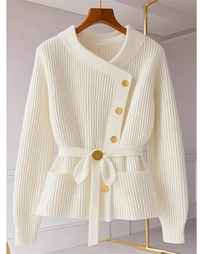 Fashion Round Neck Autumn New Women Cardigan Sweater High Quality Chic Long Sleeve Casual Knitwear Female Bottoming Shirts Tops