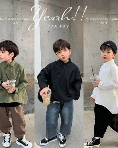 Boys Baby's Kids Blouse Jacket Outwear 2023 Hot Spring Autumn Shirts Cotton Gift Plus Size Children's Clothing