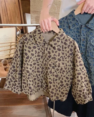 MILANCEL Autumn Fashion Kids Shirt  Boys Clothes Long Sleeve Leopard Print Blouse