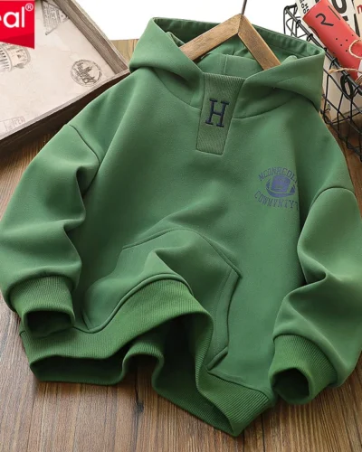 IYEAL Kids Boys' Spring Fashion Sweatshirt 2025 Spring Children's Hooded Top Children's Long sleeved Sweatshirt