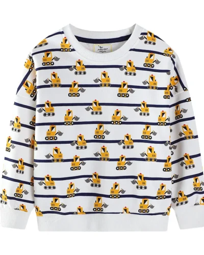 Jumping Meters 2-7T Print Boys Sweatshirts Kids Clothes Long Sleeve Baby Hooded Sport Shirts Autumn Spring Tops Pullover Shirts