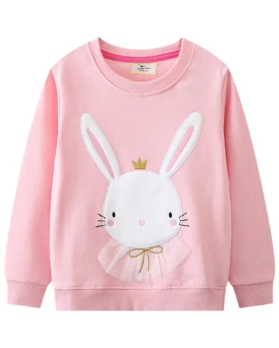Jumping Meters 2-7T Girls Boys Sweatshirts for Winter Spring Toddler Cotton Bunny Hooded Tops Fashion Sport Children Shirt