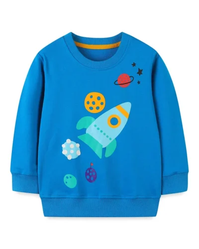 Jumping Meters 2-7T Autumn Spring Rockets Children's Sweatshirts Long Sleeve Baby Clothing Toddler Kids Hooded Shirts