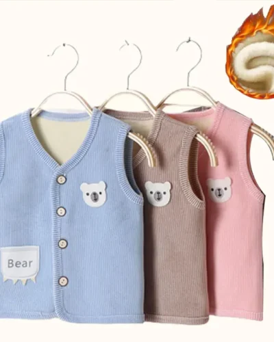 Kids Clothes Waistcoat Children's Vest  Boy Girl Thicken Velvet lining Keep Warm Jackets Vest Children's Clothing  Autumn Winter