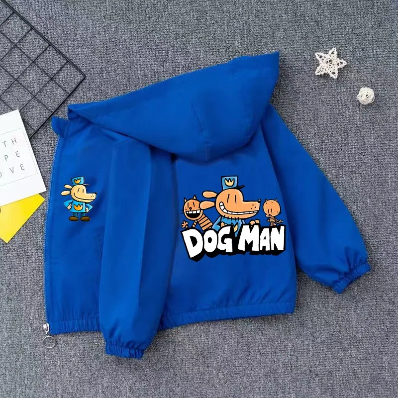Dog Man Kids Spring Jackets Fashion Thin Coat Cartoon Anime Graphic Print Boys Girls Clothes Waterproof Jacket Birthday Gifts