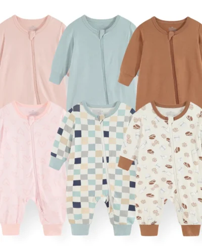2/3Pieces Unisex Rompers 2-Way Zipper New Born Baby Girl Clothes Sets Autumn 0-24M Cotton Baby Boy Clothes Cartoon Spring