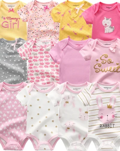 Baby Girl Jumpsuit 6Pcs/Lot Body Suit Spring Summer Toddler Boys Romper Cartoon Newborn Outfits Infant Clothes Set Cotton